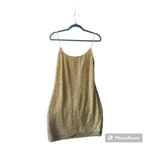 Sequin Gold Oh Polly Mini dress Size 10